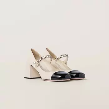 Кожаные туфли Miu Miu, белый