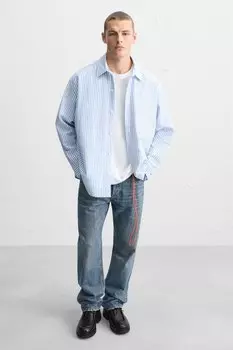 Кожаные туфли moc с носком ZARA, черный