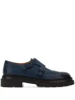 Кожаные туфли-монки Santoni, синий