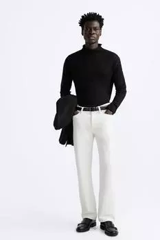 Кожаные туфли монкы ZARA, черный