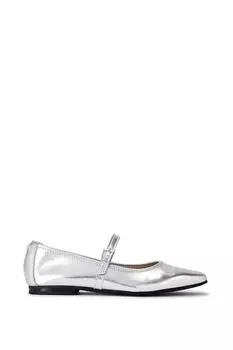 Кожаные туфли Mya Mary Jane на плоской подошве Carvela, серебро