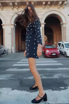 Кожаные туфли на блочном каблуке ZARA, черный