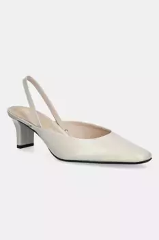 Кожаные туфли на каблуке HEEL SLING PUMP 50 - BRS Calvin Klein, бежевый