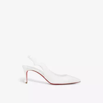 Кожаные туфли на каблуке с пяткой hot chick 70 Christian Louboutin, цвет bianco