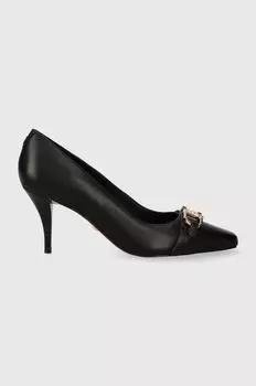 Кожаные туфли на каблуке SILOW Guess, черный