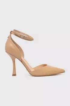 Кожаные туфли на каблуке Sydnie Guess, бежевый