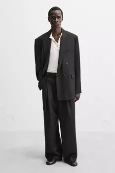 Кожаные туфли на плоской подошве x nanushka ZARA, черный