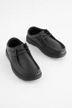 Кожаные туфли на шнуровке для школы Next, черный
