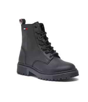 Кожаные туфли на шнуровке Tommy Jeans, черный