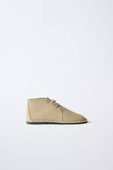 Кожаные туфли на шнуровке ZARA, цвет Sand Brown