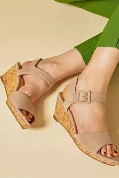 Кожаные туфли на танкетке Grazina Jones Bootmaker, бежевый