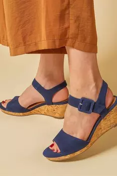 Кожаные туфли на танкетке Grazina Jones Bootmaker, синий