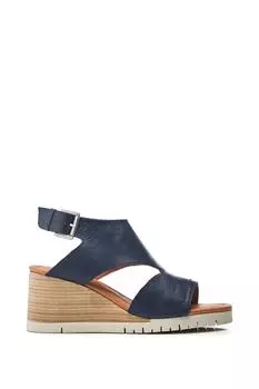 Кожаные туфли на танкетке "Пейтен" Moda In Pelle, синий