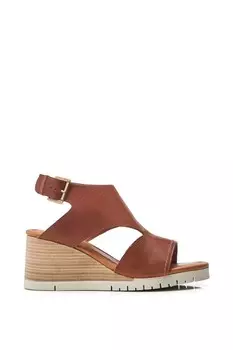 Кожаные туфли на танкетке "Пейтен" Moda In Pelle, бежевый