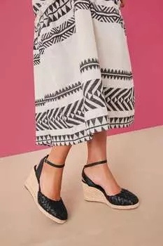 Кожаные туфли на танкетке с пряжкой Forever Comfort Next, черный