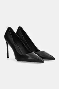 Кожаные туфли на высоком каблуке Answear Lab, черный