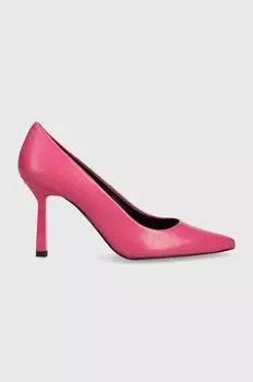 Кожаные туфли на высоком каблуке HUGO Katniss Pump 90 Hugo, розовый
