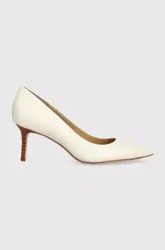 Кожаные туфли на высоком каблуке Lanette Lauren Ralph Lauren, бежевый