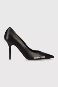 Кожаные туфли на высоком каблуке Love Moschino, черный