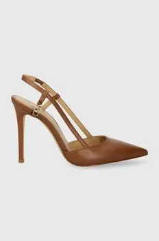 Кожаные туфли на высоком каблуке Veronica MICHAEL Michael Kors, коричневый
