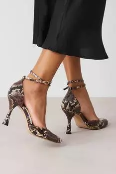 Кожаные туфли премиум-класса на высоком каблуке с круглыми носами Next