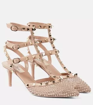 Кожаные туфли rockstud 65 с украшением Valentino Garavani, розовый