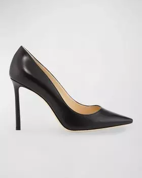 Кожаные туфли Romy на высоком каблуке 100 мм Jimmy Choo, цвет Black