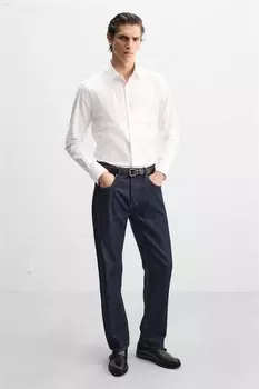 Кожаные туфли с двумя пряжками ZARA, черный