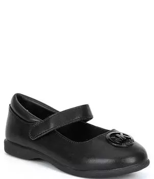 Кожаные туфли с логотипом MICHAEL Michael Kors Amber Aiden Signature для девочек Mary Janes (молодежная), черный