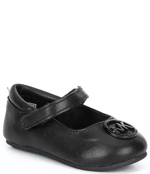 Кожаные туфли с логотипом MICHAEL Michael Kors Amber Aiden для девочек Mary Janes (для младенцев), черный
