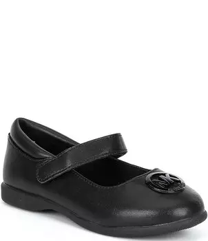 Кожаные туфли с логотипом MICHAEL Michael Kors Amber Aiden для девочек Mary Janes (для малышей), черный