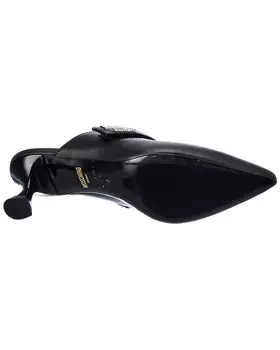 Кожаные туфли с логотипом Moschino, черный