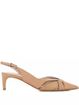 Кожаные туфли с открытой пяткой Del Carlo, нейтральный