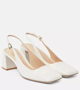 Кожаные туфли с пяткой на пятке Gianvito Rossi, белый