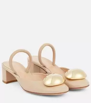 Кожаные туфли с пяткой на пятке Gianvito Rossi, бежевый