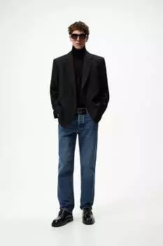 Кожаные туфли с пряжками ZARA, черный