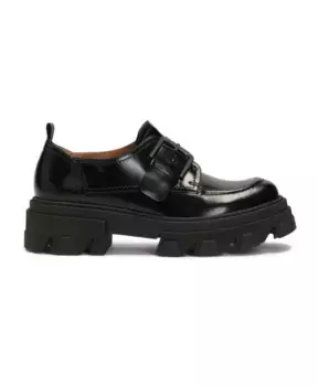 Кожаные туфли с пряжкой на подошве и защитой. Kazar, черный