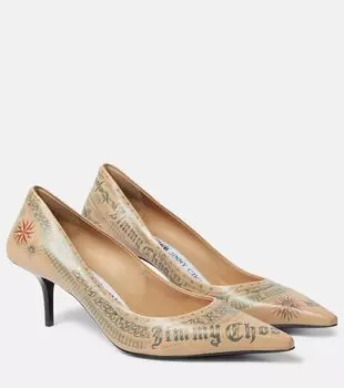 Кожаные туфли с татуировкой x jean paul gaultier Jimmy Choo, бежевый