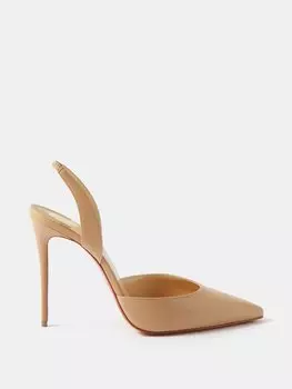 Кожаные туфли so kate 100 с пяткой на пятке Christian Louboutin, бежевый