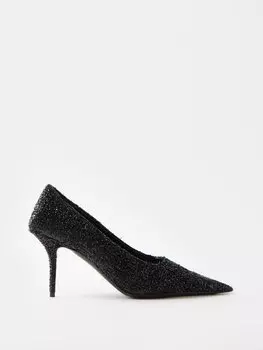 Кожаные туфли square knife 80 с украшением Balenciaga, черный