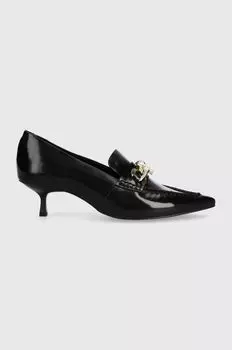 Кожаные туфли TH CHAIN POINTY PUMP на высоком каблуке Tommy Hilfiger, черный