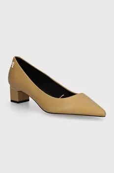 Кожаные туфли TH Mid HEEL PUMP Tommy Hilfiger, бежевый