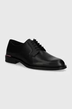 Кожаные туфли Tommy Hilfiger CORE RWB HILFIGER TEXT LTH SHOE, черный