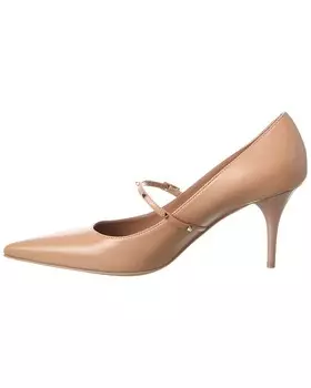 Кожаные туфли Valentino Rockstud 80, розовый