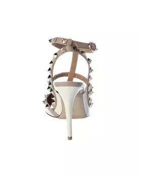 Кожаные туфли Valentino Rockstud Caged 100, белый