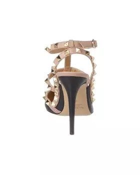 Кожаные туфли Valentino Rockstud Caged 100, черный