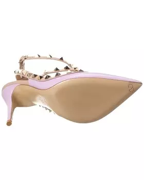 Кожаные туфли Valentino Rockstud Caged 100, фиолетовый