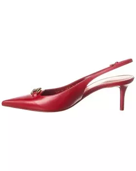 Кожаные туфли Valentino VLogo 60 с пяткой на пятке, красный