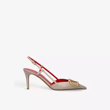 Кожаные туфли vlogo 80 с острым носком и пяткой на пятке Valentino Garavani, красный