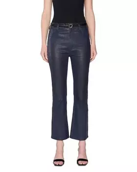 Кожаные укороченные брюки Reboot FRAME, синий